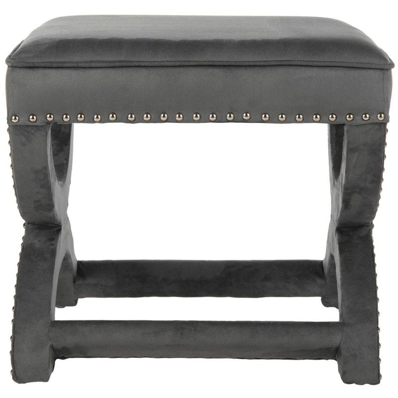 Mystic Ottoman with Silver Nail Heads - Grey - Safavieh