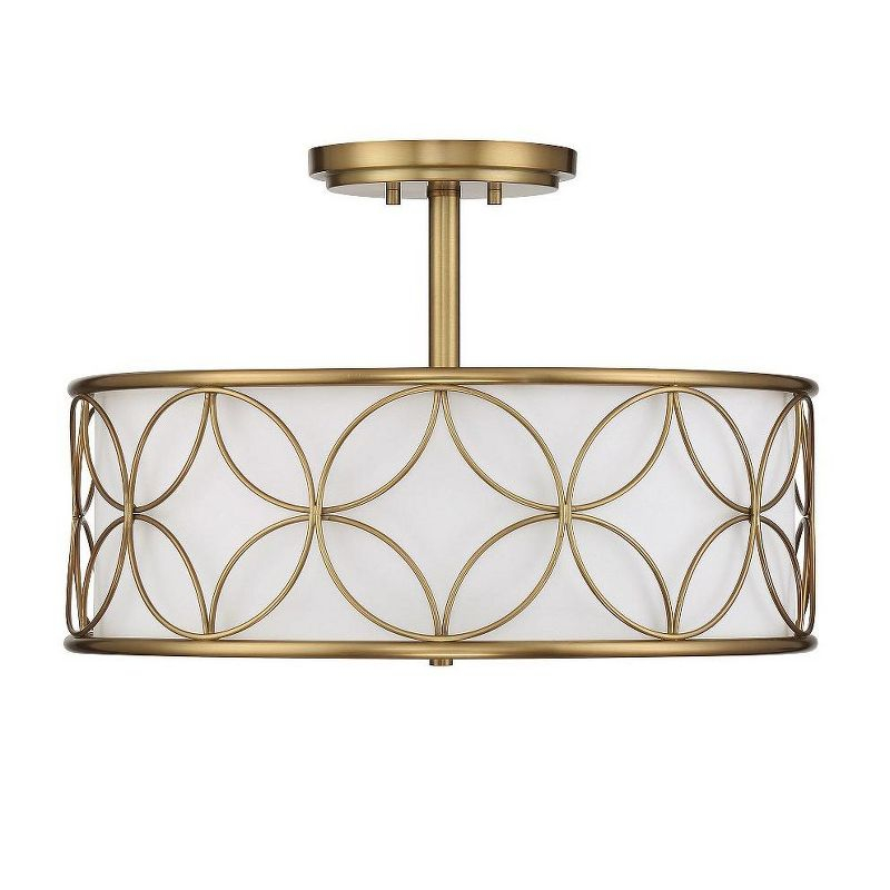 Savoy House Reid 4 - Light Semi-Flush Mount in  Warm Brass