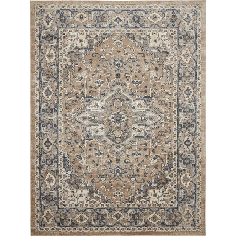 Nourison Concerto Center Medallion Indoor Rug Beige Grey 8'10" x 11'10"