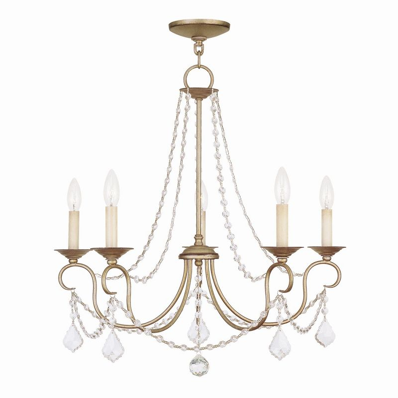 Livex Lighting Pennington 5 - Light Chandelier in  Antique Silver Leaf