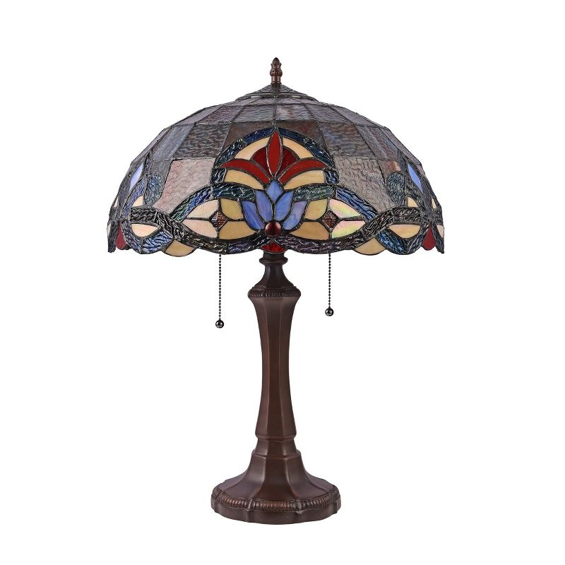 Chloe Lighting Ellington Tiffany-style Dark Bronze 2 Light Victorian Table Lamp 16inch Shade