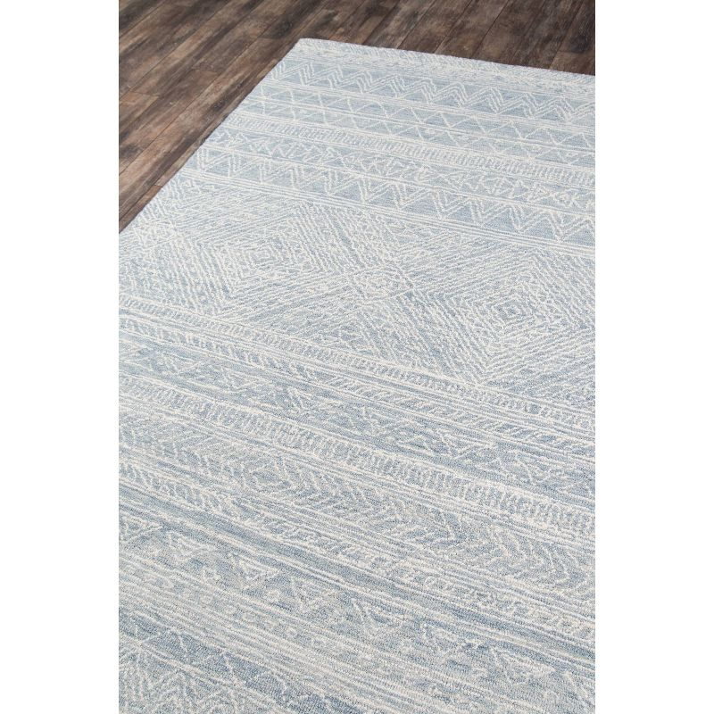 2'x3' Mallorca Paityn Accent Rug Light Blue - Momeni: Modern Geometric Wool Area Rug, Low Pile, Handmade, Indoor Use