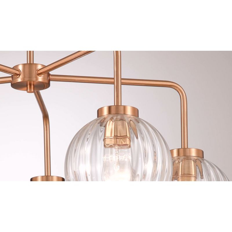 Possini Euro Design Mandy 30" Modern Pendant Chandelier Ceiling Light Fixture Dining Room Over Table Hanging 5-Light Clear Plated Gold Finish