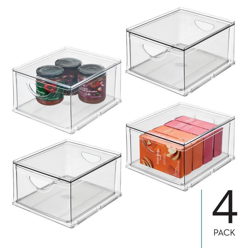 iDesign iDesign Stackable Storage Drawer for Fridge or Pantry - Set of 4 - Clear (Set of 4)