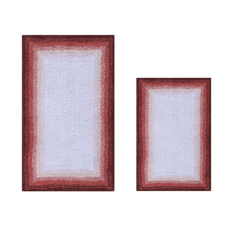 Better Trends Torrent 100% Cotton Tufted Non- Slip Backing 2 Pc (17"x24"|24"x40") Bath Rug Set - Rose