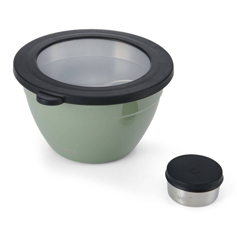 S'well 64oz Salad Bowl Kit Sage: Stainless Steel, Leakproof, Dishwasher-Safe, Salad Container with Lid