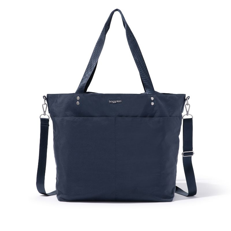 baggallini Women's Large Carryall Tote Bag with Crossbody Strap - FRENCH NAVY