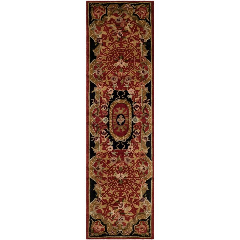 Classic CL304 Hand Tufted Runner Rug - Burgundy/Black - 2'3"x10' - Safavieh.