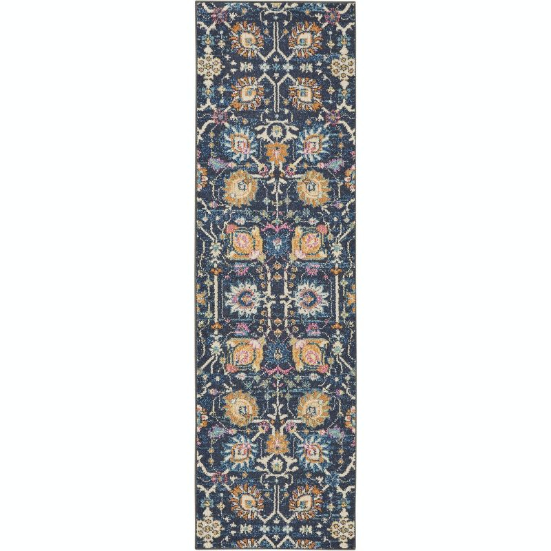 Nourison Passion Bohemian Indoor Rug Navy 2'2" x 7'6"