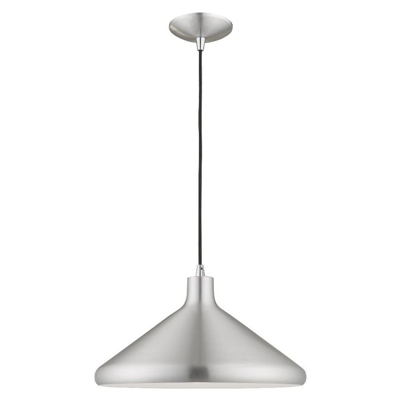 Livex Lighting Metal Shade 1 - Light Chandelier in  Brushed Aluminum
