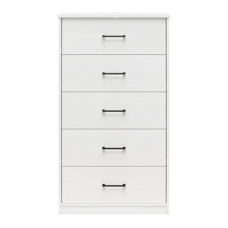 Ameriwood Home BrEZ Build Collection Pearce Tall 5 Drawer Dresser, White