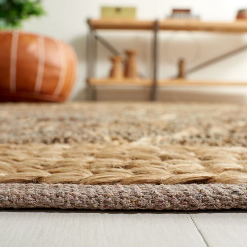Natural Fiber NF951 Hand Loomed Indoor Area Rug - Natural/Grey - 6'x6' - Safavieh