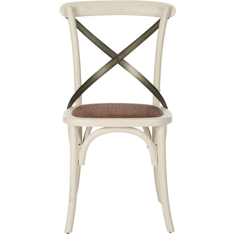 Franklin 18" H X-Back Farmhouse Dining Chair (Set of 2) - AMH9501 - Antique White - Safavieh Couture