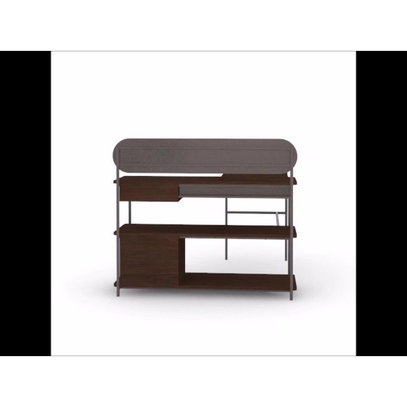 Radial L Shape Desk Umber Wood - Sauder