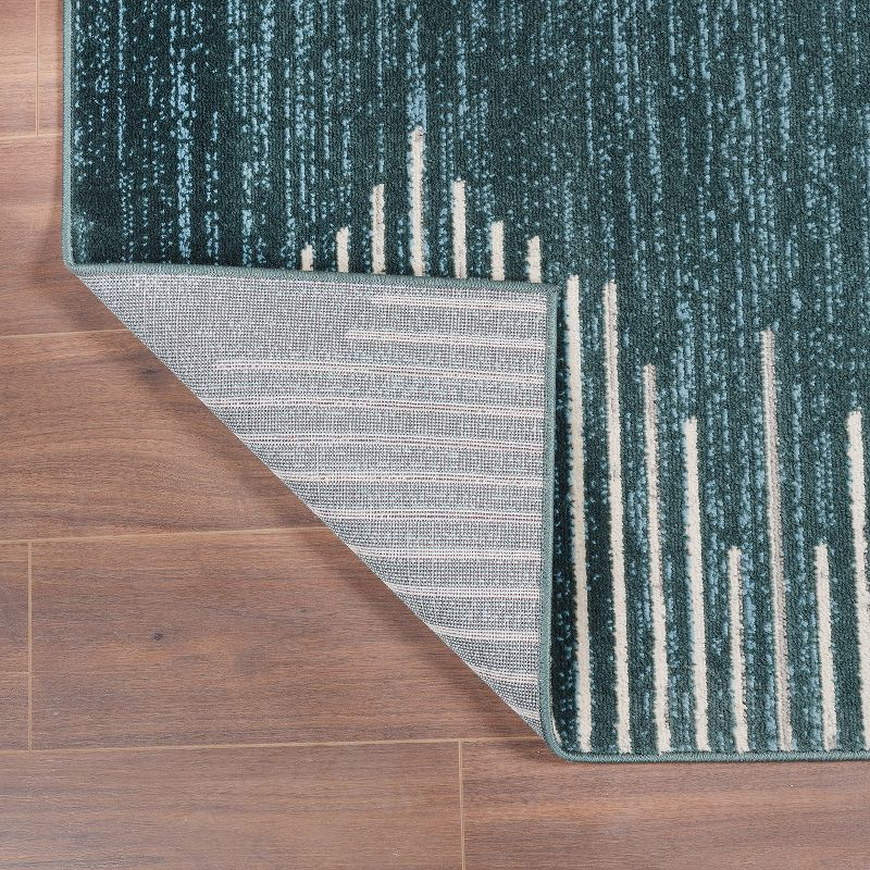 World Rug Gallery Bohemian Stripe Area Rug - TEAL 5'x7'