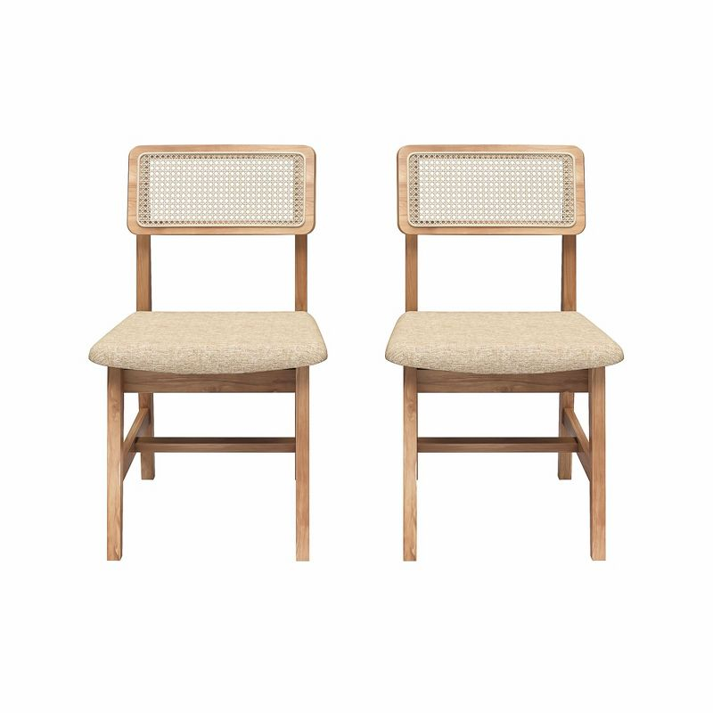 DHP Eleni Cane Dining Chairs, Set of 2, Cream/Seadrift