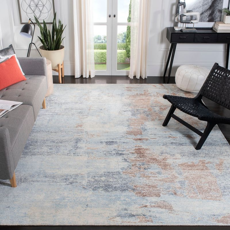 Restoration Vintage RVT113 Hand Tufted Area Rug - Blue/Brown - 8'x10' - Safavieh.