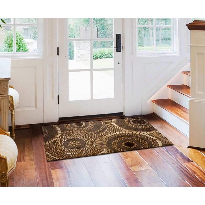 Liora Manne Marina Circles Indoor/Outdoor Rug Brown 2'7" x 4'3"