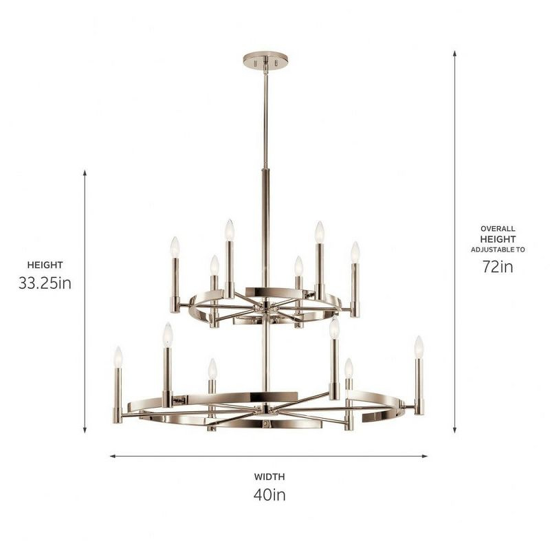Kichler Lighting Tolani 12 - Light Chandelier in  Polished Nickel