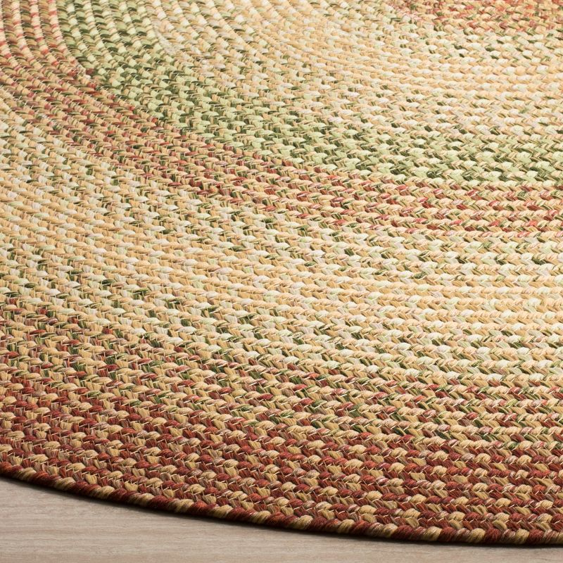 Braided BRD303 Hand Woven Area Rug - Rust/Multi - 3' round - Safavieh.