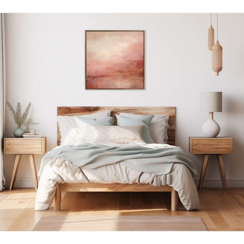 Kate & Laurel All Things Decor 30"x30" Sylvie Tonal Red Abstract Framed Canvas by The Creative Bunch Studio