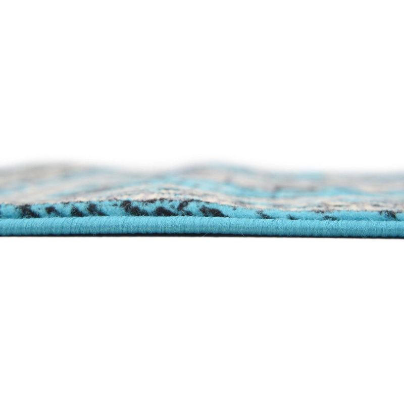 Unique Loom 2' 7 x 10' 0 Runner Turquoise Taftan Oasis Area Rug