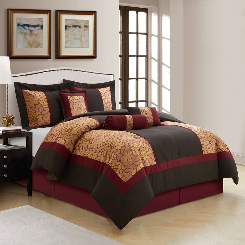 Nanshing 7pc Queen Sibyl Comforter Set Brown