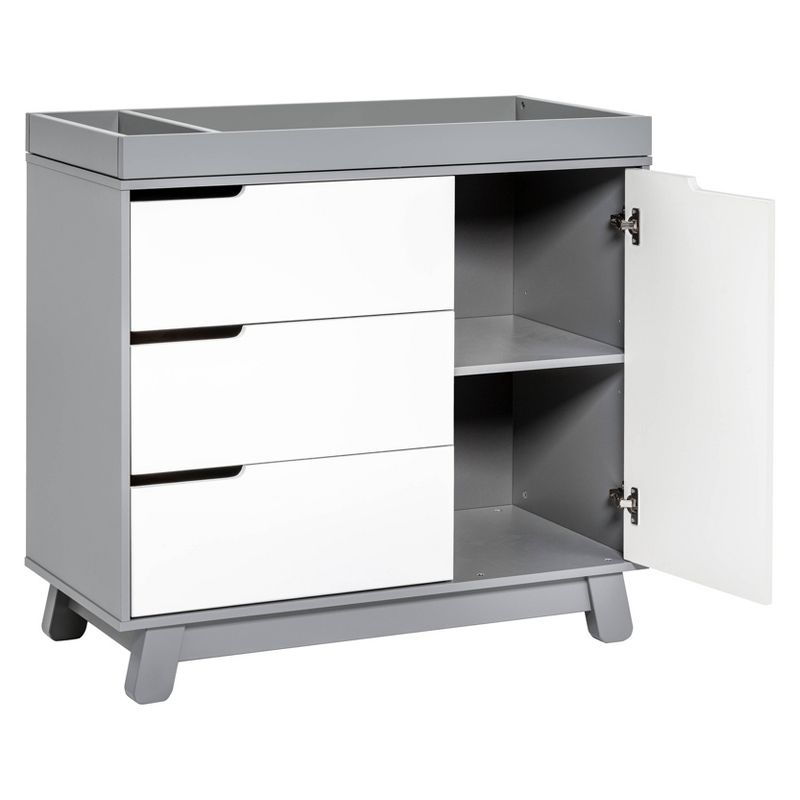Babyletto Hudson 3-Drawer Changer Dresser with Removable Changing Tray - Gray/White