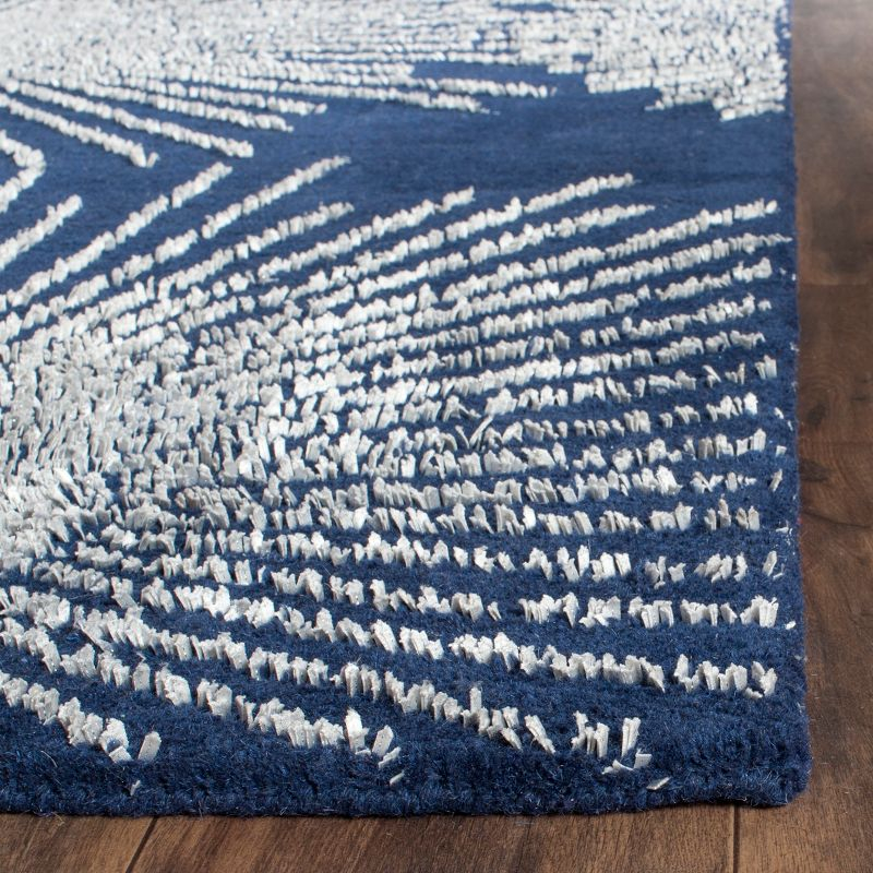 Soho SOH712 Hand Tufted Area Rug - Dark Blue/Ivory - 6'x6' - Safavieh.