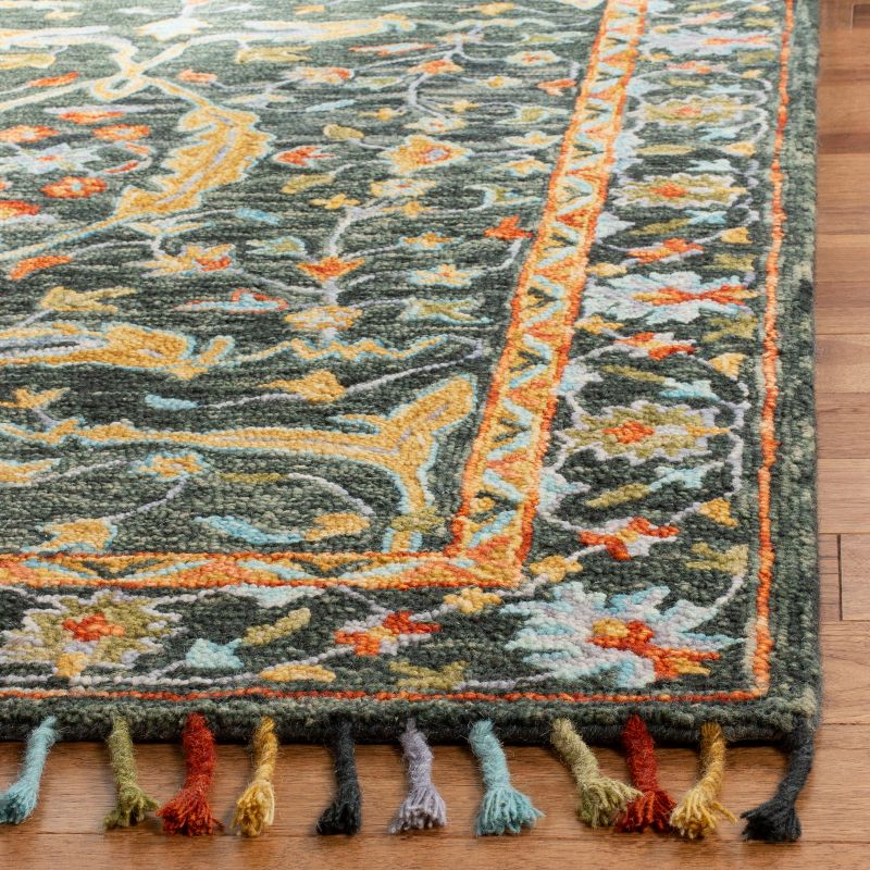 Aspen APN116 Hand Tufted Area Rug - Olive/Rust - 4' X 6' - Safavieh.