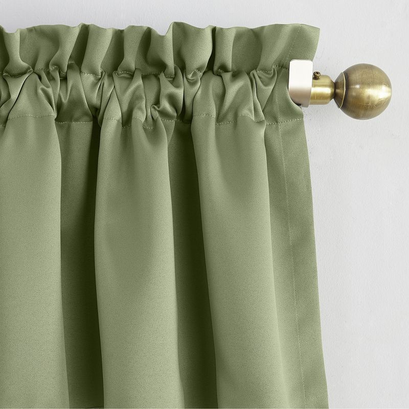 54"x95" Sun Zero Room Darkening Seymour Rod Pocket Curtain Panel Sage Green: Energy Efficient, Noise Reduction, Thermal Insulated