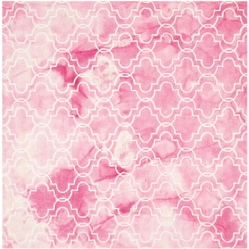 Dip Dye DDY676 Hand Tufted Indoor Area Rug - Rose/Ivory - 7'x7' - Safavieh