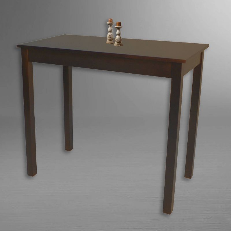 Carolina Living Keegan Pub Bar Espresso: Counter Height Dining Table for 4, Rubberwood Frame