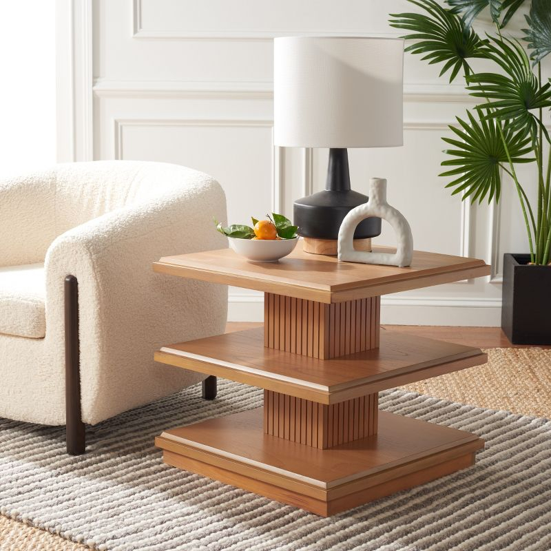 Suette 2 Shelf Accent Table - Natural - Safavieh