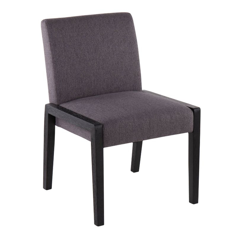 Set of 2 Carmen Dining Chairs Black/Gray - LumiSource: Elegant Upholstered, Wood Frame, Foam-Padded