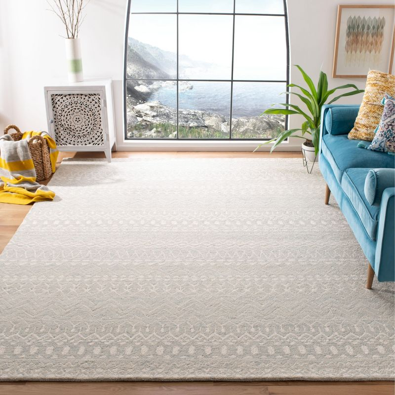 Micro-Loop MLP502 Hand Tufted Indoor Area Rug - Aqua/Ivory - 9'x12' - Safavieh