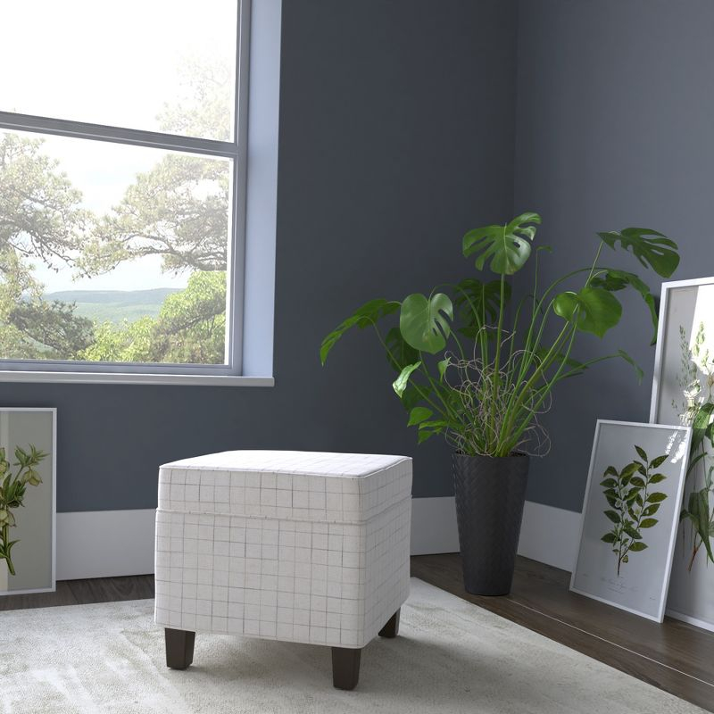 Cole Classics Square Storage Ottoman with Lift Off Top Natural - HomePop: Bedroom Bench, Footrest