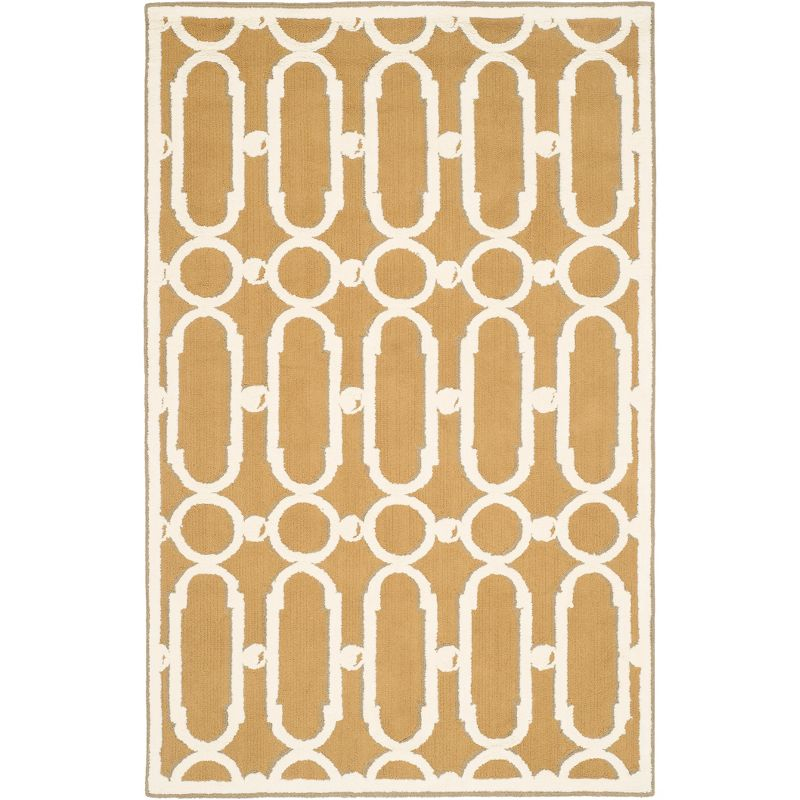 Newport NPT434 Hand Hooked Area Rug - Olive/White - 3'9"x5'9" - Safavieh.