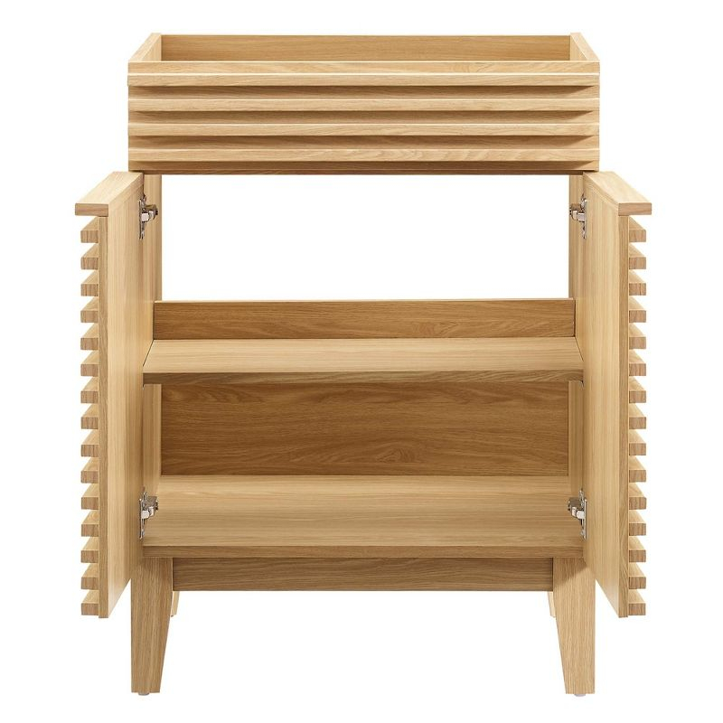 odway Render Modern Style Wood Bathroom Vanity Cabinet in Oak