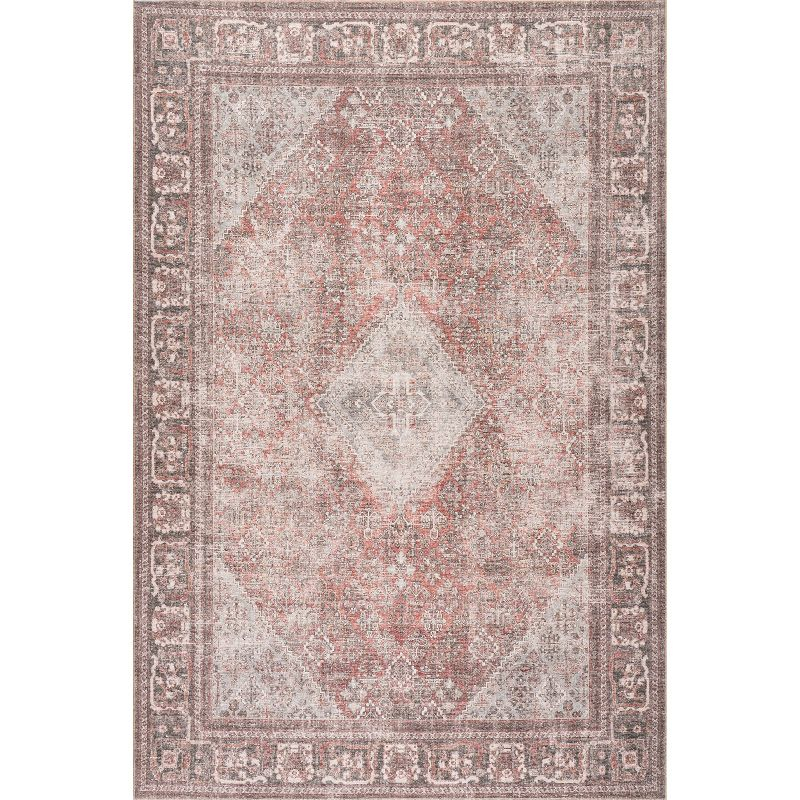 Nuloom Hillstone Collection Maybelle Traditional Vintage Medallion Area Rug, 7' 10" x 10', Grey