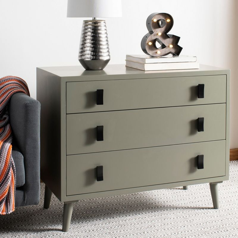 Blaize 3 Drawer Chest - CHS6601 - Dark Grey/Black - Safavieh