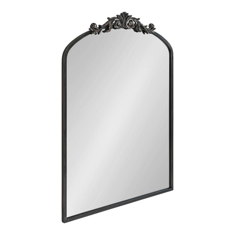 24" x 36" Arendahl Traditional Arch Decorative Wall Mirror Black - Kate & Laurel: Vintage Baroque Design, Resin Garland