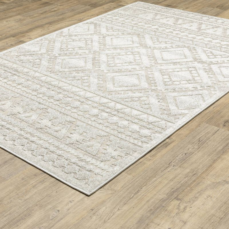 Captiv8e Designs 7'10"x10'10" Tiana Tone on Tone Beige/Ivory Area Rug
