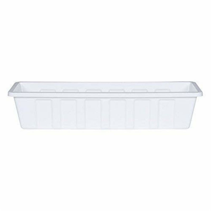 Novelty Poly-Pro Plastic Liner/Planter Flower Box, White, 24"