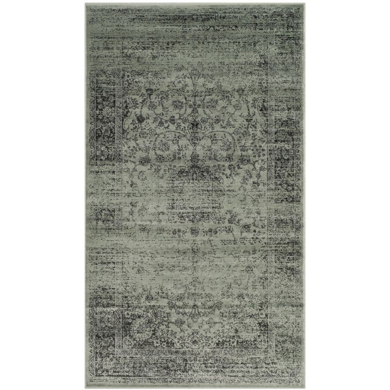 Vintage VTG113 Power Loomed Indoor Skid-Resistant Area Rug - Spruce - 4'x5'7" - Safavieh