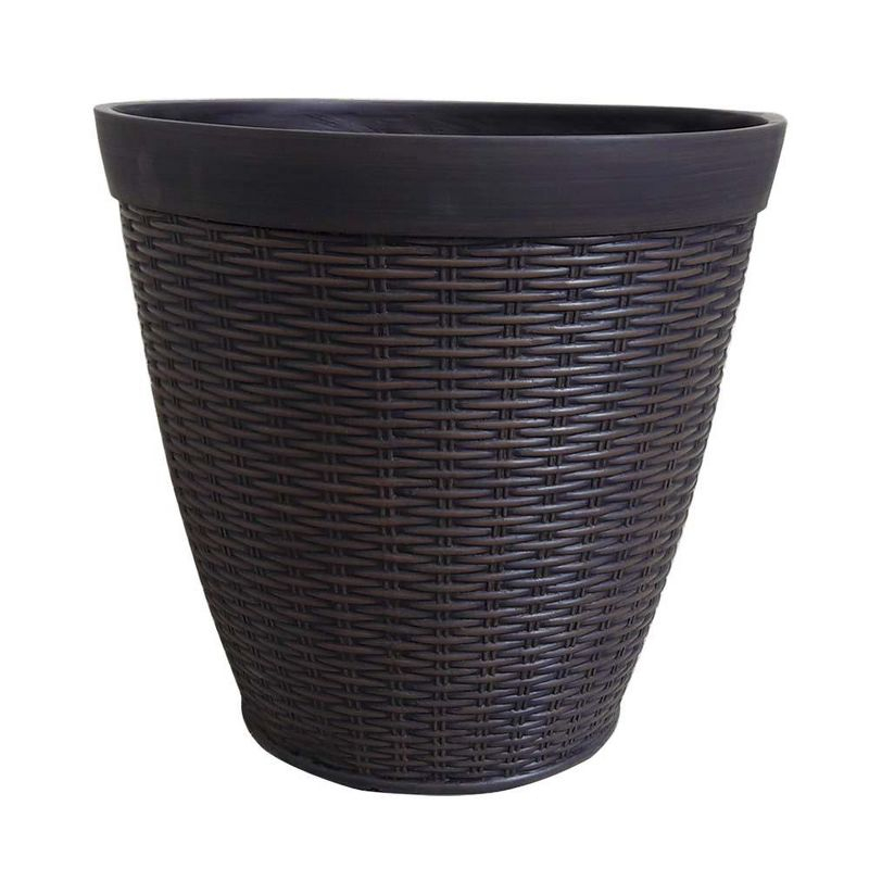 Southern Patio 15" Jamaica Wicker Planter, Dark Coffee - Southern Patio