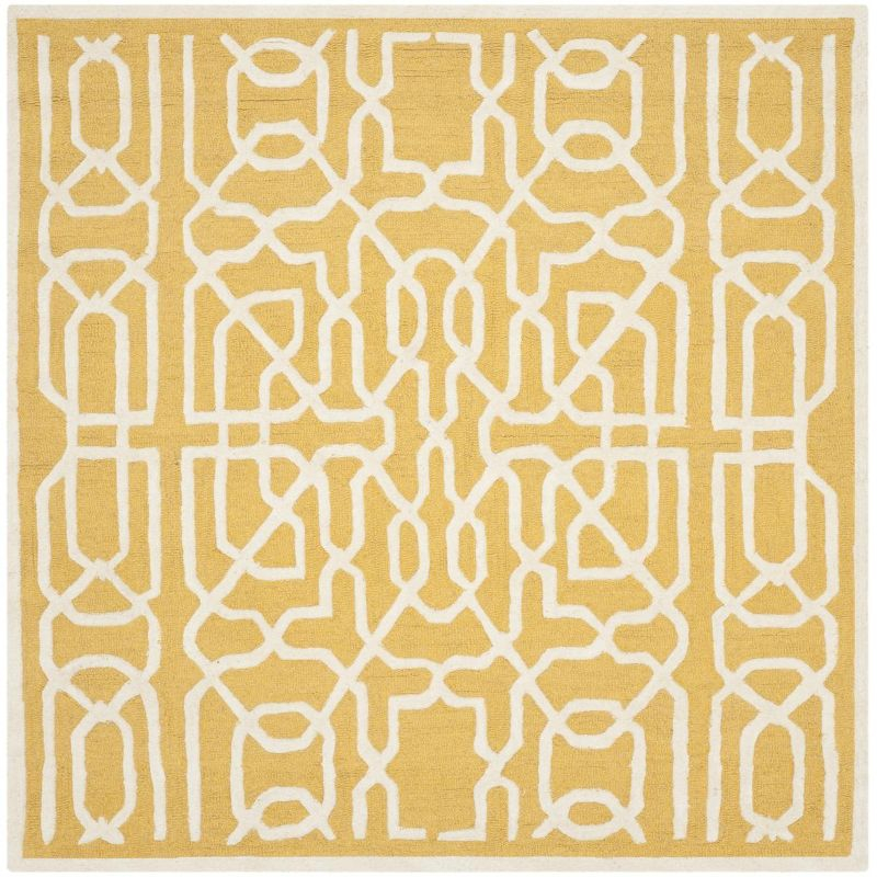 Cambridge CAM570 Tufted Indoor Area Rug - Gold/Ivory - 6'x6' - Safavieh