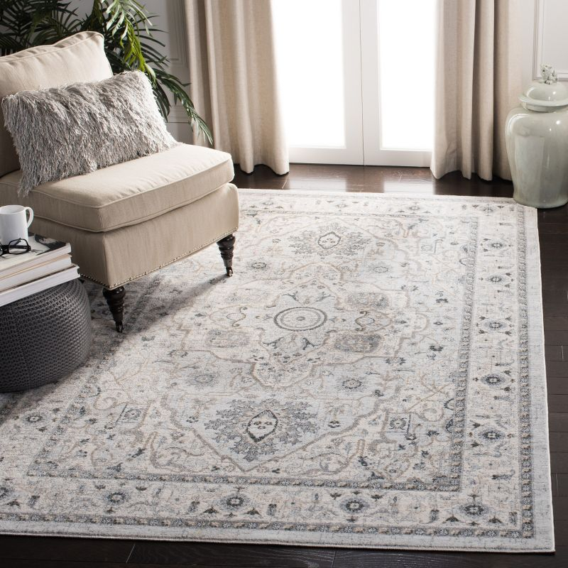 Isabella ISA936 Power Loomed Area Rug - Light Grey/Grey - 8'x10' - Safavieh