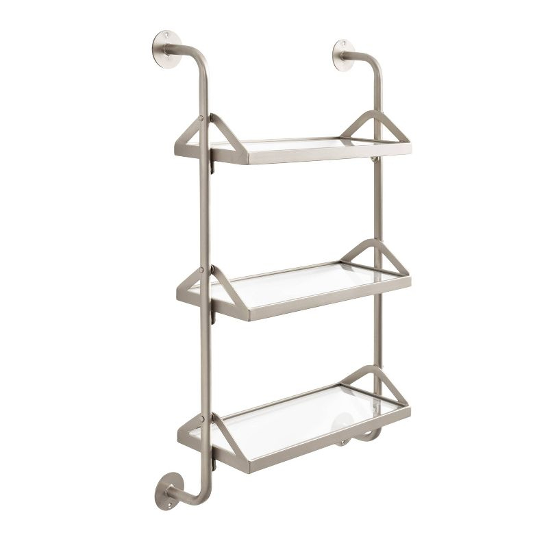 Kate & Laurel All Things Decor 18"x30" Marit Three-Tier Wall Shelf Silver