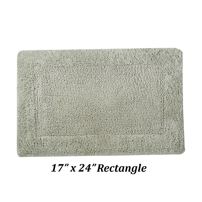 Better Trends Edge 100% Cotton Tufted Reversible Bath Rug 17" x 24" Rectangle - Dark Sage